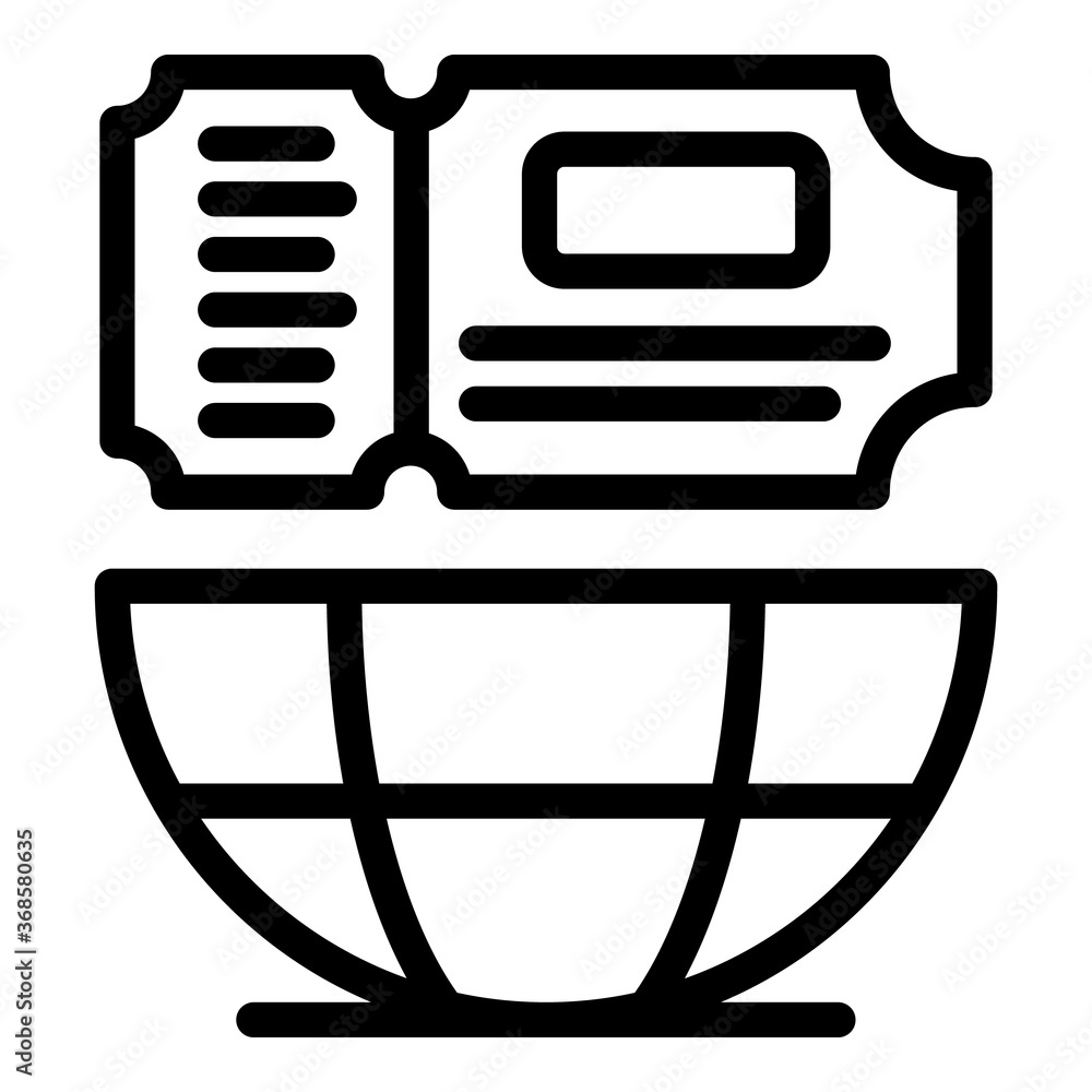 Poster global bus ticket icon. outline global bus ticket vector icon for web design isolated on white backg