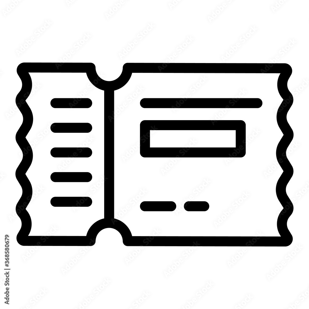 Poster paper bus ticket icon. outline paper bus ticket vector icon for web design isolated on white backgro