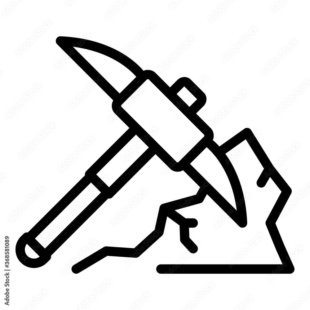 Poster metallurgy pick axe icon. outline metallurgy pick axe vector icon for web design isolated on white b