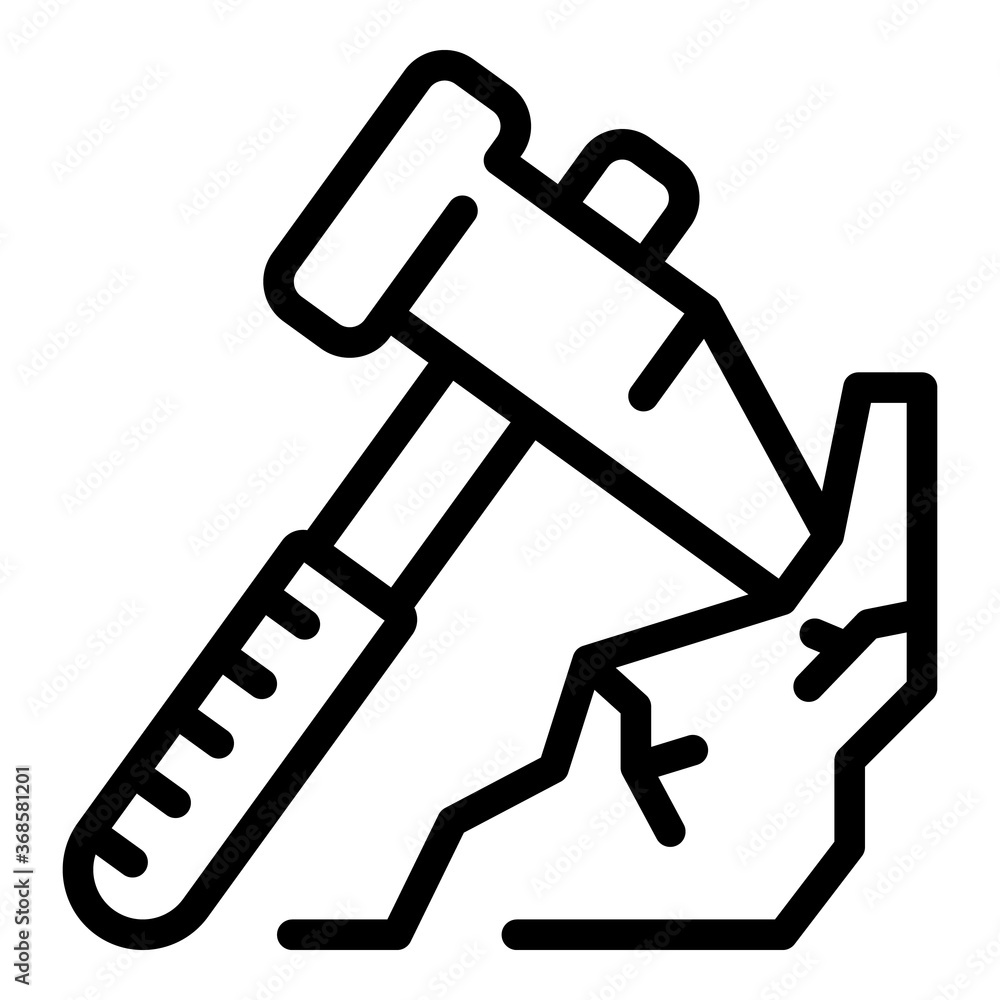 Poster metallurgy pick axe working icon. outline metallurgy pick axe working vector icon for web design iso