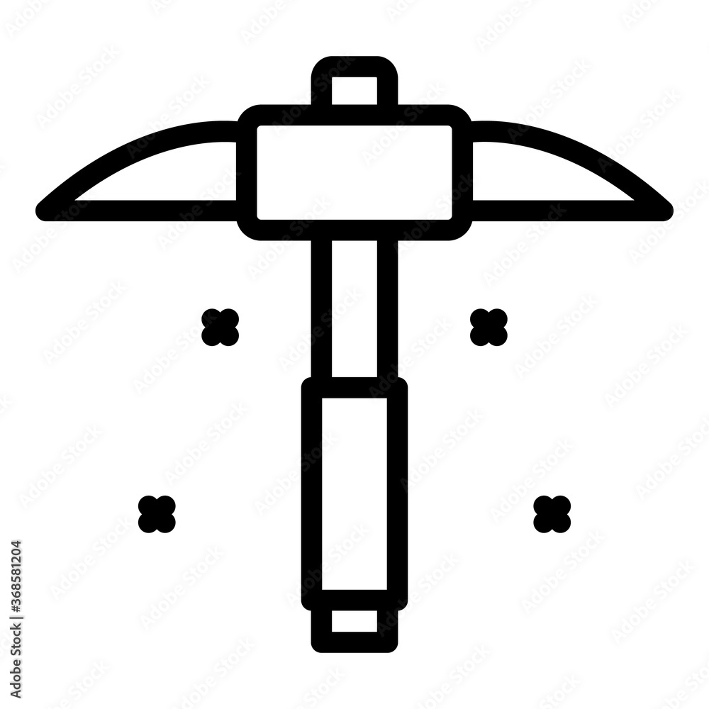 Poster hand pick axe icon. outline hand pick axe vector icon for web design isolated on white background