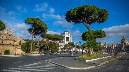 Fototapeta na wymiar Calme matinée de printemps à Rome, Italie.