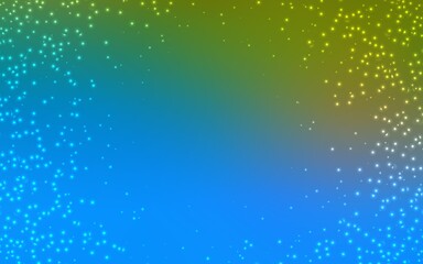 Light Blue, Green vector background with galaxy stars. Shining colored illustration with bright astronomical stars. Best design for your ad, poster, banner.