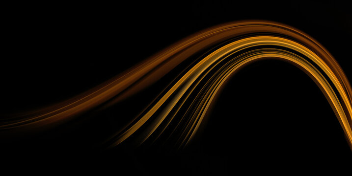 Abstract Golden Brown Wave On Dark Background For Design