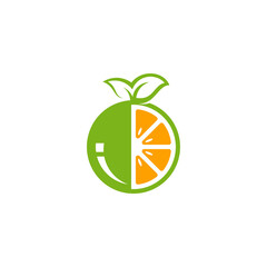 Modern fresh orange logo vector illustration, Fresh Orange Slice Logo Design Template