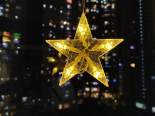 Star shaped LED lighting as a festive decoration