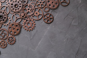 Lots of concrete-based gears.Background, gears and steampunk.