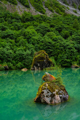 The Jade lake in Conch Gully of Sichuan, China, with reflection.