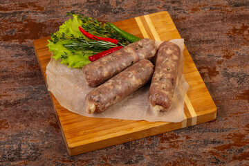 Pork sausages for grill