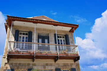 Traditional Cypriot House with Blue Sky in the Background