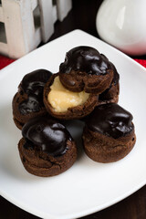 delicious homemade chocolate cream puffs