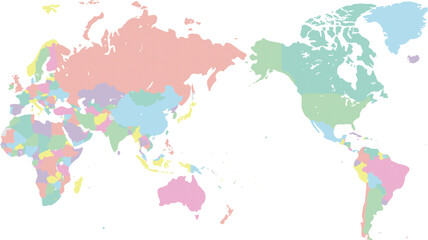 Obraz premium カラフルなドットの世界地図