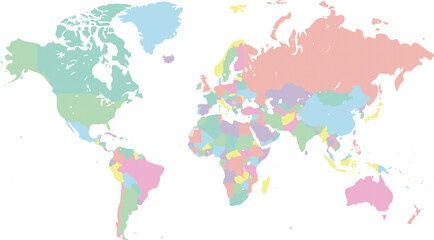 Fototapeta premium カラフルなドットの世界地図
