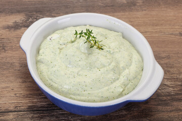 Cottage cream snack with herbs