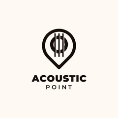 Creative Professional Trendy guitar with point Logo Design in Black and White Color