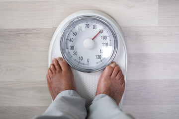Man Feet On Weight Scale
