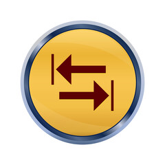 Transfer arrow icon super yellow round button illustration