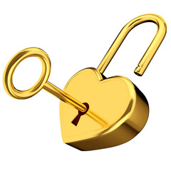 golden key with heart