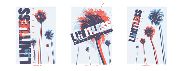 Limitless California vector graphic t-shirt designs, posters, prints © rikkyal