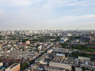 Top view city scape high building