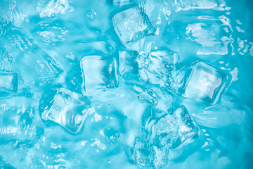 Fototapeta na wymiar Cool and transparent ice cubes in summer