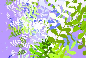 Light Pink, Green vector elegant background with leaves.