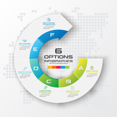 6 steps arrow infographic element,Business concept,Vector illustration.
