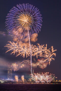 Japanese Fireworks In A Summer Festival In Chiba, Japan