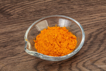 Tumeric powder in the bowl