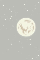night sky background stars and moon. High quality illustration