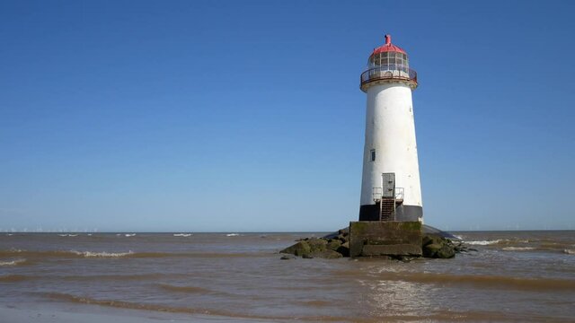 Weathered Flintshire Ayr lighthouse Talacre coastal tide seascape corroded tower