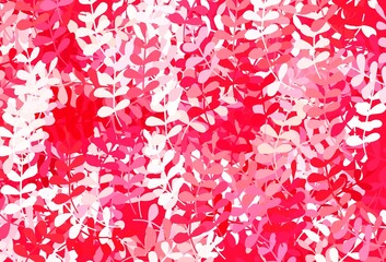 Light Red vector natural pattern with leaves.