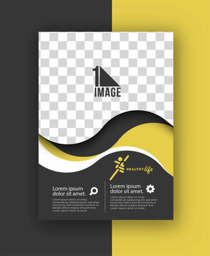 Business flyer with space of image & logo- Brochure magazine cover page & poster template, vector illustration.