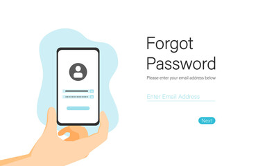 Landing page illustration design people forgot her password. This design can be used for websites, landing pages, UI.