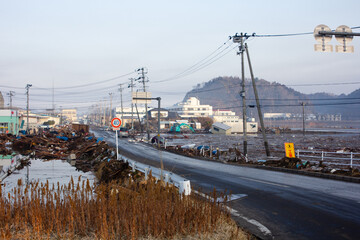 Obraz premium 東日本大震災、津波