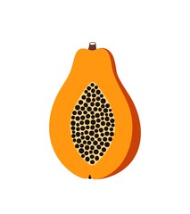 Papaya logo. Isolated papaya on white background