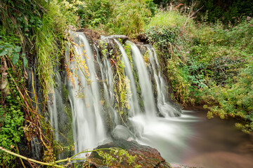Long exposure of a watefall at Lee Bay in Exmoor National Park