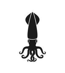 Squid logo. Isolated squid on white background