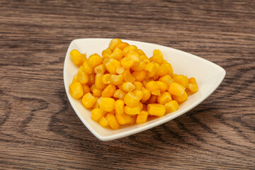 Sweet corn seeds in the bowl