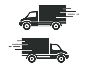 A collection of vehicle icon delivery goods / packages
 or delivery service car.