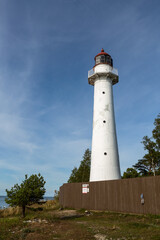 Fototapeta na wymiar white lighthouse in vormsi island