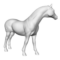 Polygonal realistic horse. Detailed gray horse. 3D. Vector illustration