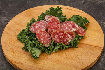 Iberian pork Fuet sausage slices