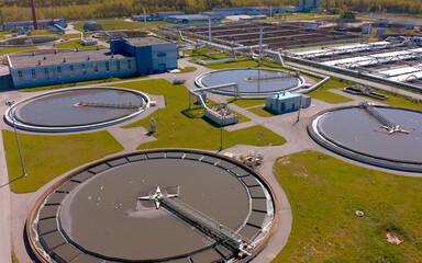 Aerial view of the wastewater treatment plant.