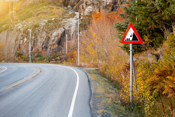 Autumn road in the mountains