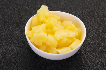 Marinated pineapple pieces
