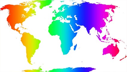 Carte du monde arc-en-ciel
