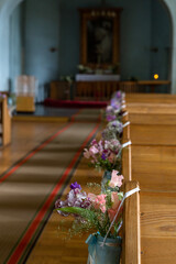 Koknese church, interior and bell