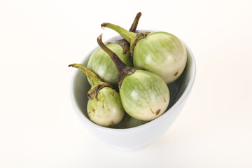 Asian green eggplant - ready for cooking