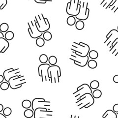 People communication icon in flat style. People vector illustration on white background. Partnership seamless pattern business concept.